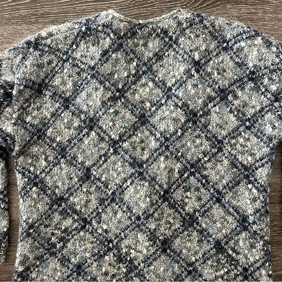 Vintage Paul Harris Wool Mohair Blend Check Cardigan Sweater Size L Grandpa 90s - Picture 5 of 9
